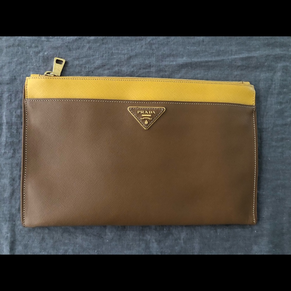 Prada Saffiano Lux Leather Clutch